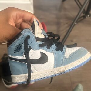 Nike Kids Sky Blue and White High-Top Sneakers